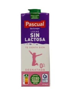LECHE PASCUAL SIN LACTOSA DESNAT. 1 L.