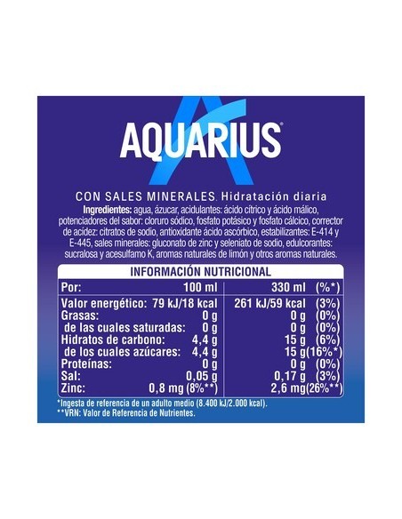 AQUARIUS LIMON  LATA 33 CL