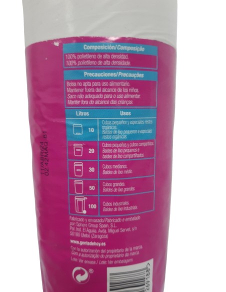 BOLSA BASURA PERFUMADA 10L 40UDS  PAPELERA SELEX C. FACIL