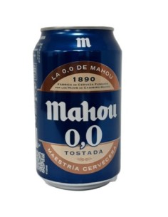CERVEZA MAHOU TOSTADA 0,0%  LATA 33 CL