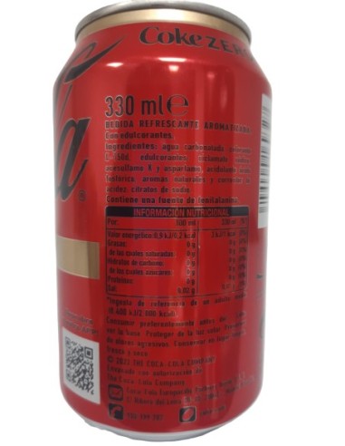 COCA COLA LATA ZERO ZERO 33 CL