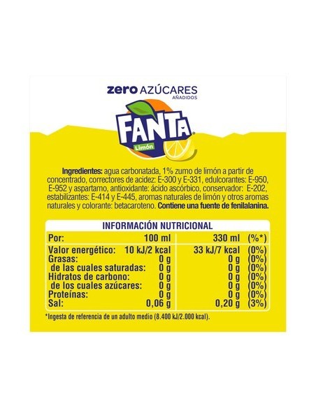 FANTA LIMON ZERO LATA 33 CL
