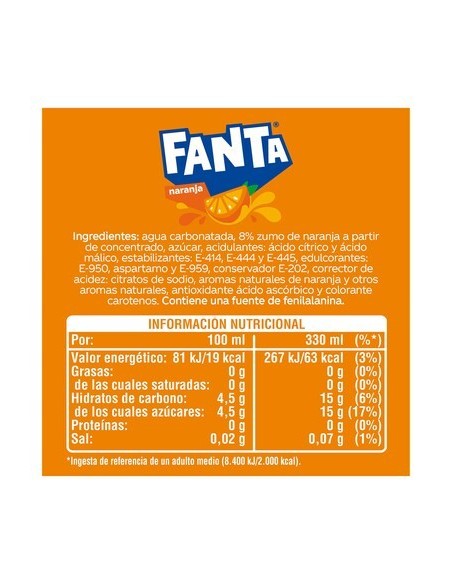 FANTA NARANJA LATA 33 CL