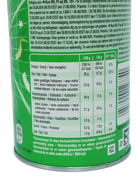 PATATAS PRINGLES 165 GRS (BOTE VERDE )