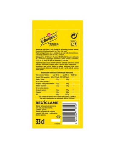 TONICA SCHWEPPES LATA 330 ML