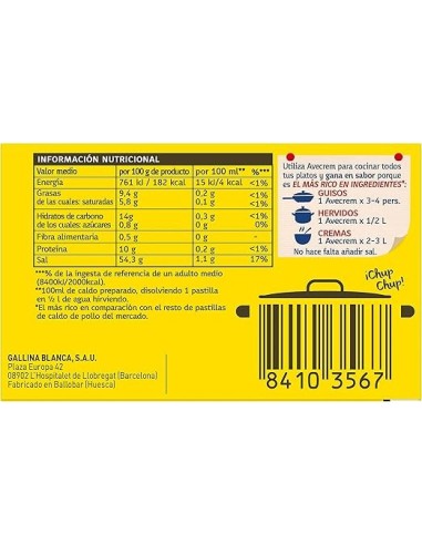 AVECREM DE 8+2 PASTILLAS