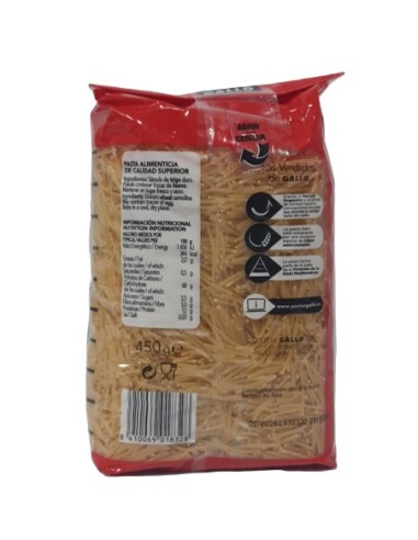 FIDEO FINO GALLO Nº  1 450 GRS