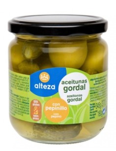 ACEITUNA GORDAL CON PEPINO ALTEZA 370ML.