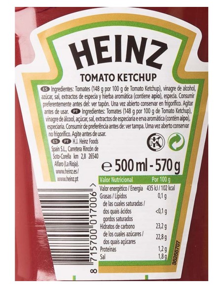 KETCHUP HEINZ EXTRA CONTROL 570 ML