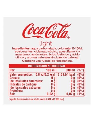 COCA COLA LATA LIGHT 33 CL