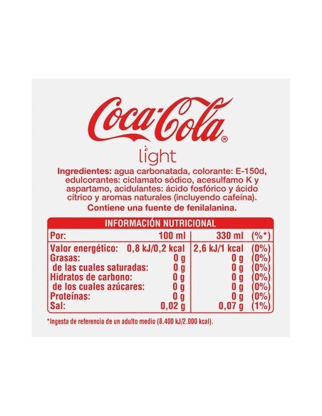 COCA COLA LATA LIGHT 33 CL