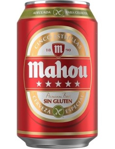 CERVEZA MAHOU 5 ESTRELLAS SIN GLUTEN LATA 33 CL
