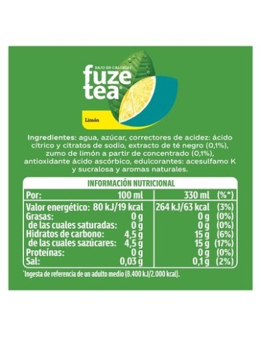 FUZETEA REFRESCO TE FRÍO LIMÓN 33CL