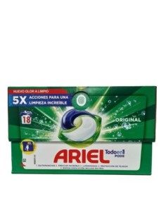 DETERGENTE ARIEL 3IN1 CAPSULAS 18 UDS. + STOPPABLES PERF