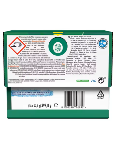 DETERGENTE ARIEL 3IN1 CAPSULAS 18 UDS. + STOPPABLES PERF