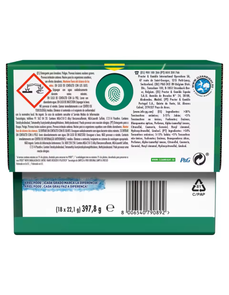 DETERGENTE ARIEL 3IN1 CAPSULAS 18 UDS. + STOPPABLES PERF