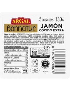 JAMON COCIDO BONNATUR 130GRS ARGAL
