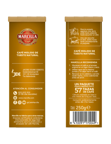 CAFE MARCILLA MOLIDO NATURAL 250 G CAFE MARCILLA MOLIDO NATURAL 250 G