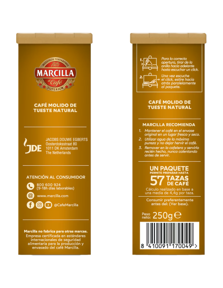 CAFE MARCILLA MOLIDO NATURAL 250 G