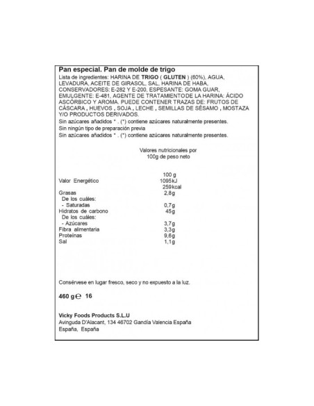 PAN DE MOLDE FAMILIAR 460 GR ALTEZA
