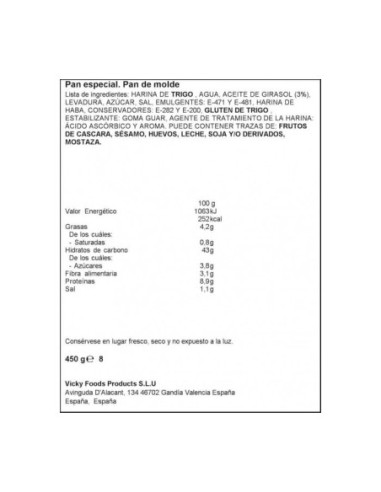 PAN DE MOLDE SIN CORTEZA 450 GR ALTEZA