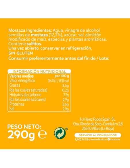 MOSTAZA ORLANDO 290 GRS